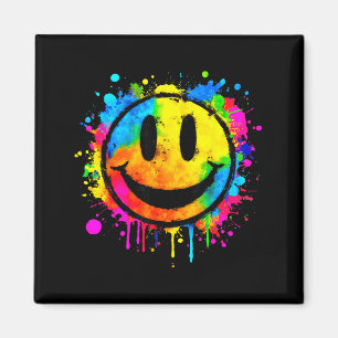 Imán Dibujo Lindo Salpicadura Feliz Sonrisa Cara 70s Ti