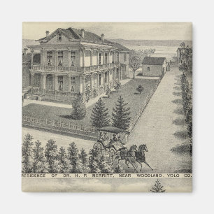 Imán Dibujo litografiado de residencias de madera