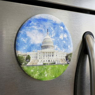 Imán Dibujo pastel del Capitolio de los Estados Unidos