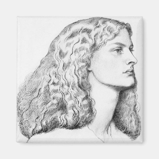 Imán Dibujo retrato de la mujer (Frente)