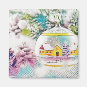 Imán Dibujo vintage Decoraciones rosadas del árbol de N