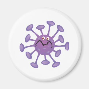 Imán Dibujos animados divertidos de bacterias germenes