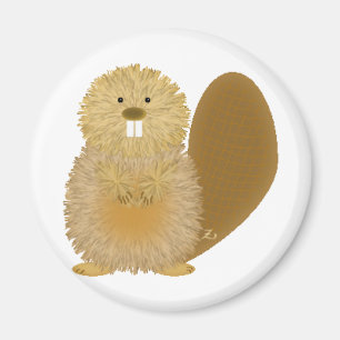 Imán Dibujos animales adorables: Castor