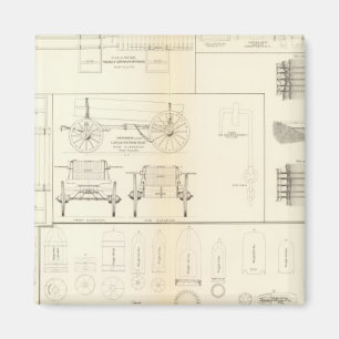 Imán Dibujos de barcos, puentes, vagones, proyectiles