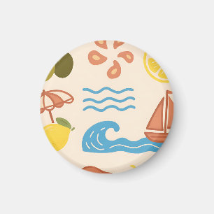 Imán Dibujos de limón de playa Vibraciones juguetonas d