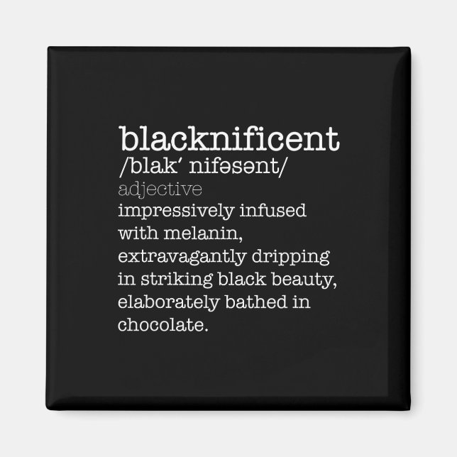 Imán Diccionario Blacknificente Meme del Mes de la Hist (Frente)
