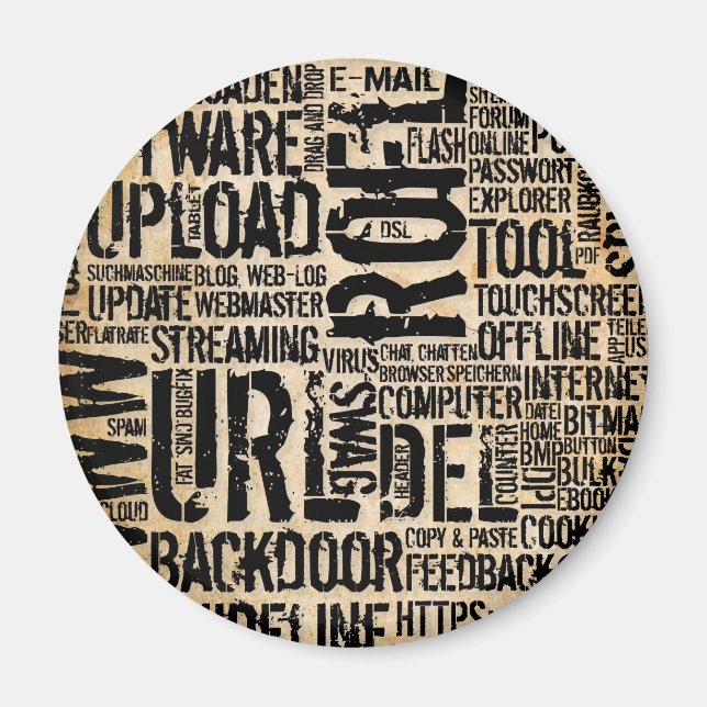 Imán Diccionario de computadora - vintage (Frente)