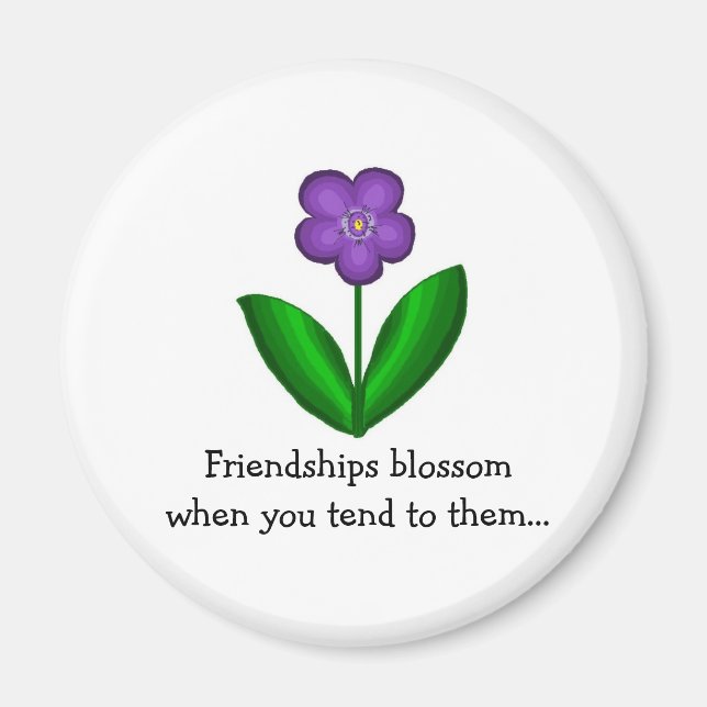 Imán Dicho de amistad con flor (Frente)