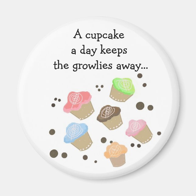 Imán Dicho de un Cupcake al Día (Frente)