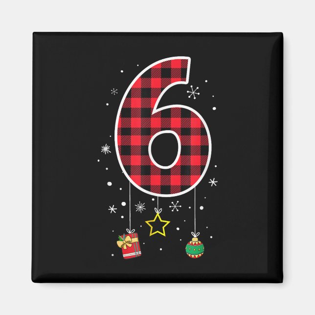 Imán Dicho divertido de meme número 6 Navidad 6 7 Seis  (Frente)