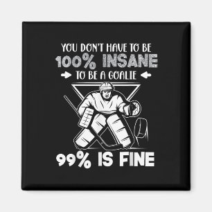 Imán Dicho divertido de portero de hockey sobre hielo