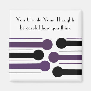 Imán Dicho motivacional negro y morado en negrita