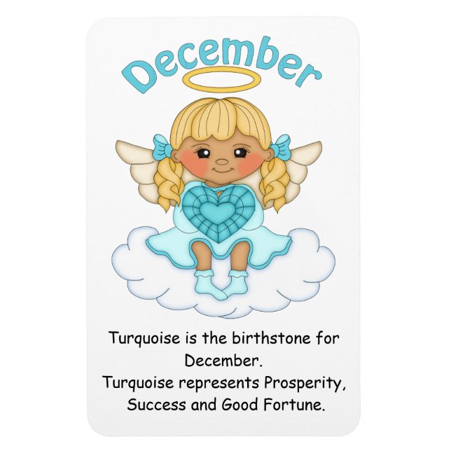 Imán Diciembre Birthstone Angel Blonde Premium Magnet (Vertical)