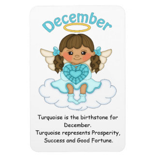 Imán Diciembre Birthstone Angel Brunette Premium Magnet