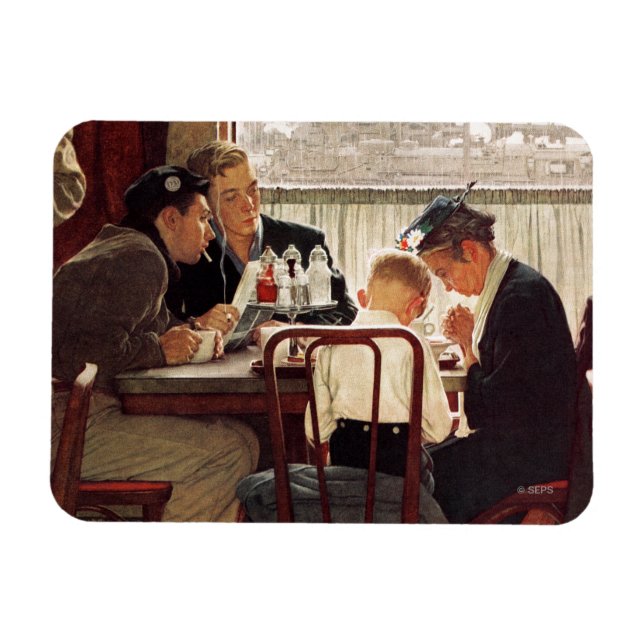 Imán Diciendo gracia por Norman Rockwell (Horizontal)