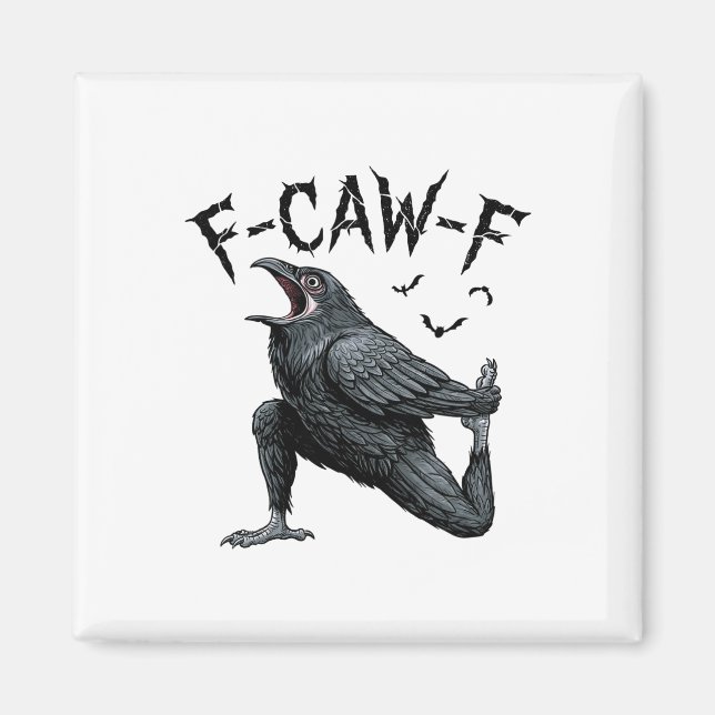 Imán Diciendo Meme F-caw-f Gótico Cuervo Negro Gracioso (Frente)
