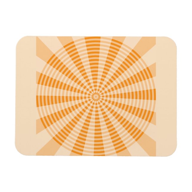 Imán Diente de león, espiral naranja, arte abstracto bo (Horizontal)