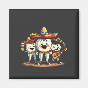 Imán Diente dental floral Funny Cinco De Mayo
