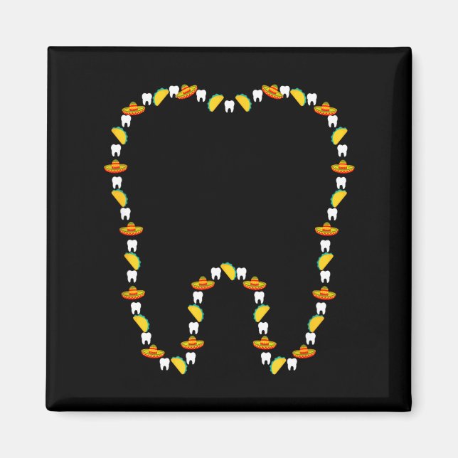 Imán Diente divertido cinco de mayo dentista sombrero d (Frente)