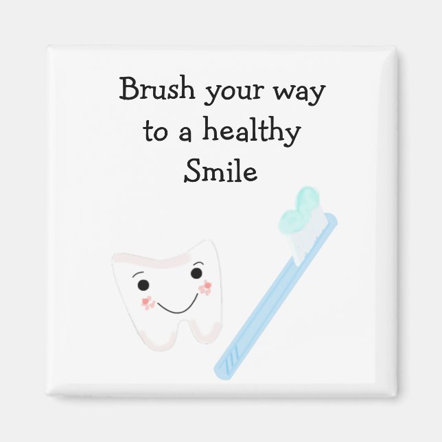 Imán Diente y cepillo de dientes con dicho dental (Frente)