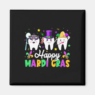 Imán Dientes divertidos Feliz Mardi Gras Dental Squad D