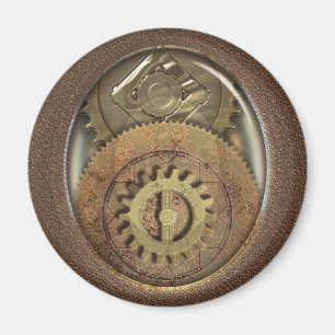 Imán Dientes Steampunk del vintage redondo