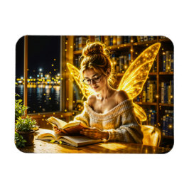 Imán Diez de hadas lindo leyendo luz mágica chispas