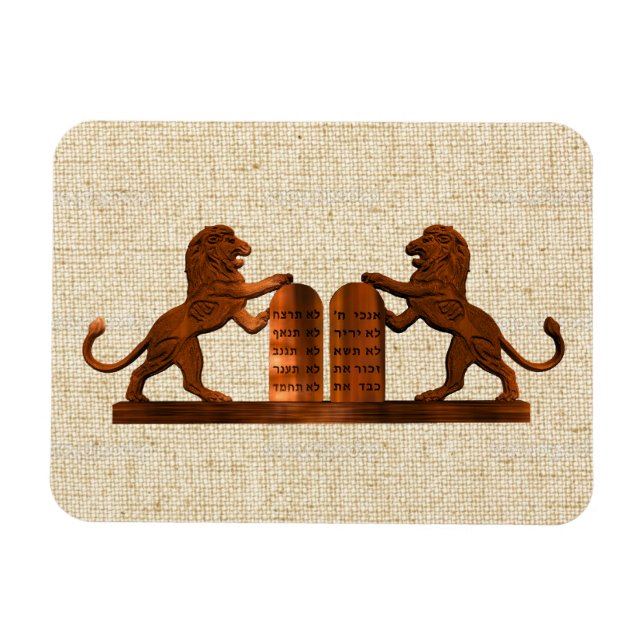Imán Diez mandamientos y leones (Horizontal)