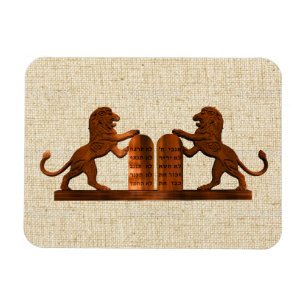 Imán Diez mandamientos y leones