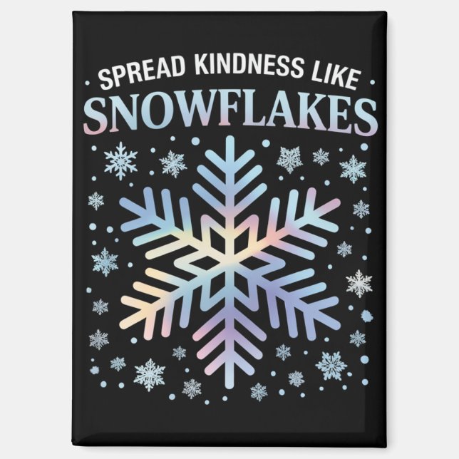 Imán Difunde Amabilidad Como Copos de Nieve Navidad Pro (Anverso)
