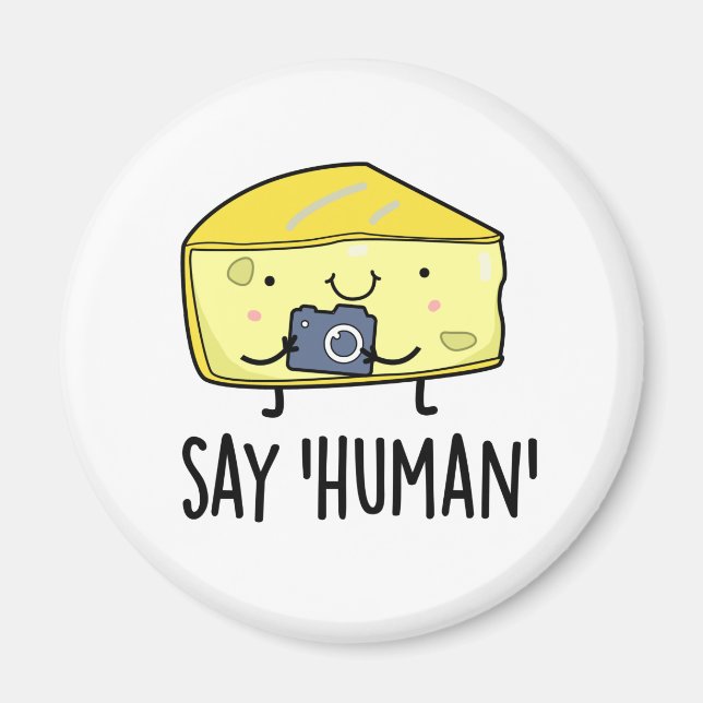 Imán Digamos el gracioso fotógrafo humano Cheese Pun (Frente)