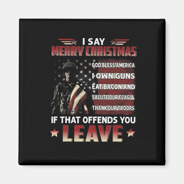 Imán Digo Feliz Navidad Dios bendiga a Estados Unidos q (Frente)