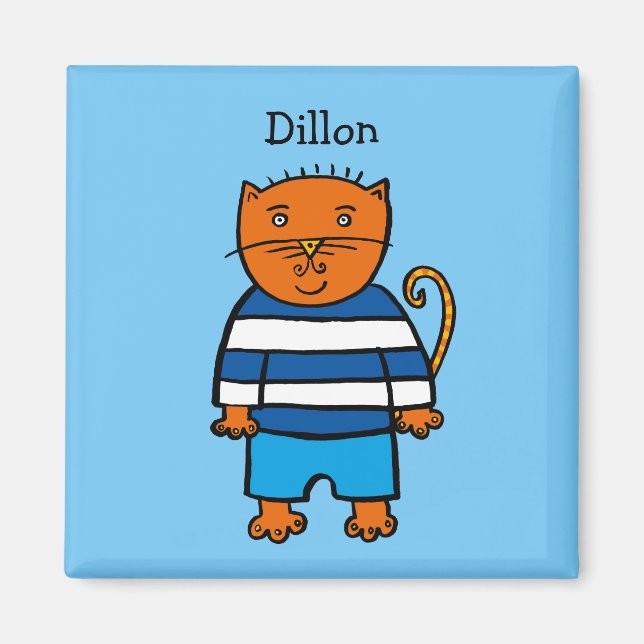 Imán Dillon el gato personalizado (Frente)