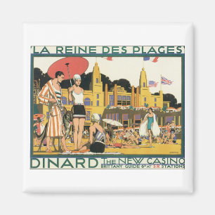 Imán Dinard El Nuevo Poster De Viajes De Casino Vintage
