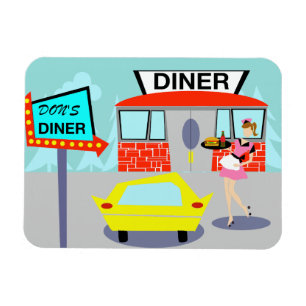 Imán Diner Flexi Magnet de los años 50