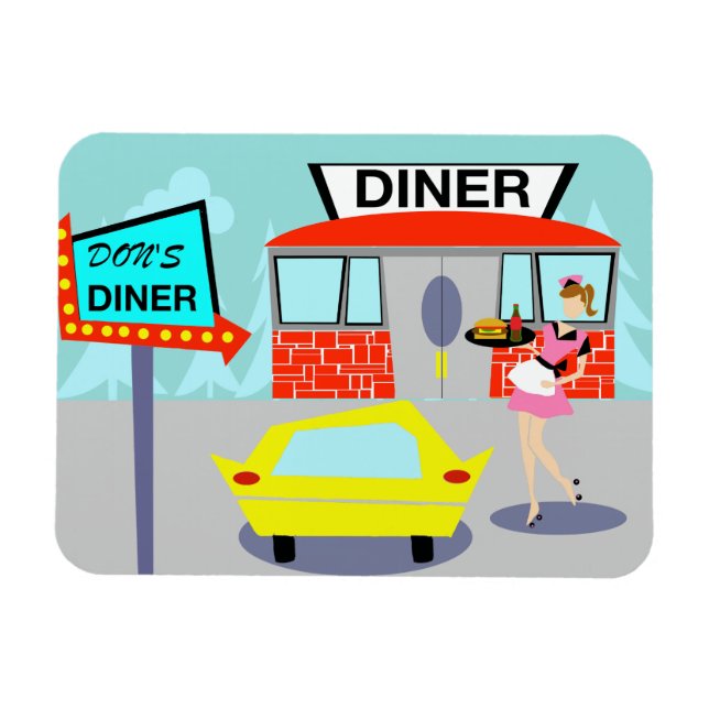 Imán Diner Flexi Magnet de los años 50 (Horizontal)