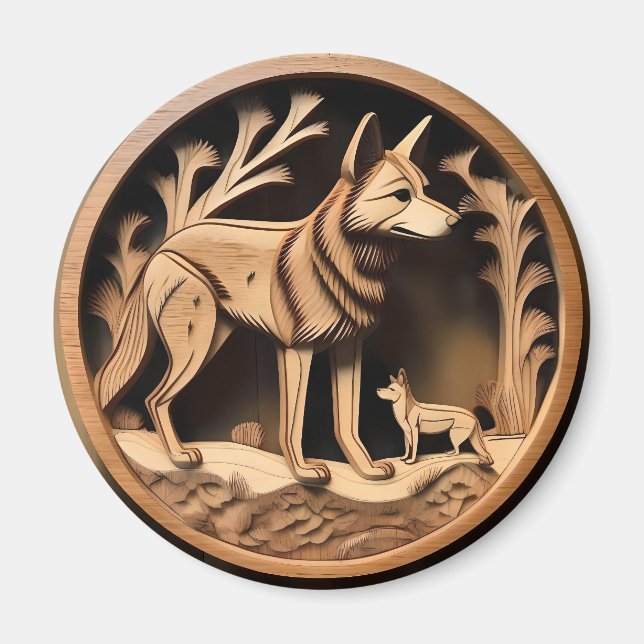 Imán "Dingo australiano: Impresión de la naturaleza" (Frente)