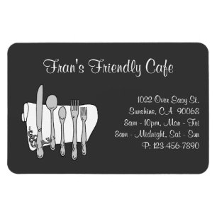 Imán Dinnerware Restaurant Black White Personalizado Ma