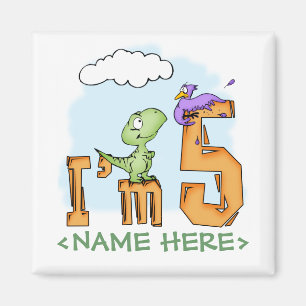 Imán Dino Fun 5 cumpleaños