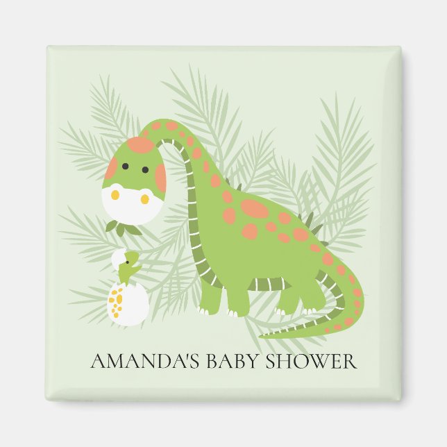 Imán Dinosaur Baby Shower Favor Magnet (Frente)