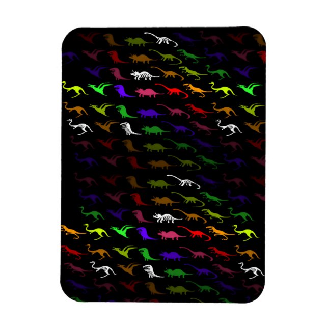 Imán Dinosaur colorido lindo arcoiris inusual genial (Vertical)