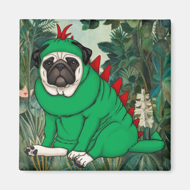 Imán Dinosaur Pug (Frente)