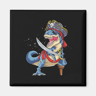 Imán Dinosaur T Rex Pirate Jolly Roger Halloween Regalo