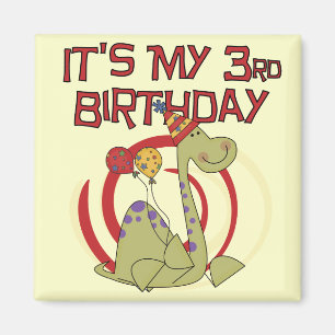 Imán Dinosaurio 3er cumpleaños camisetas y regalos