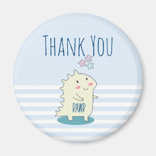 Imán Dinosaurio amarillo lindo con estrellas felices gr