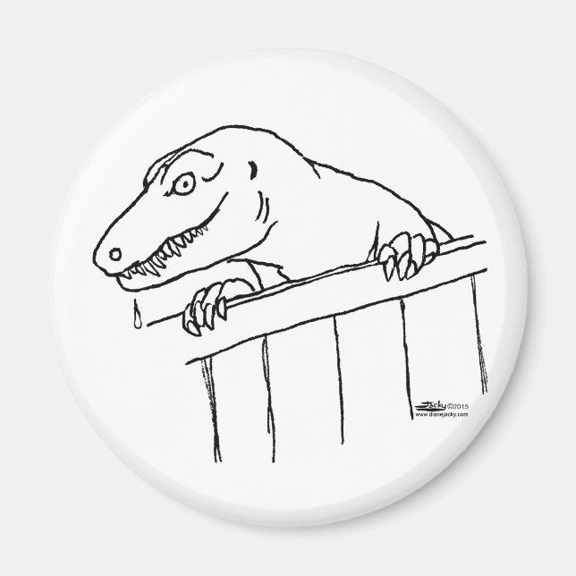 Imán Dinosaurio amistoso del vecindario (Frente)