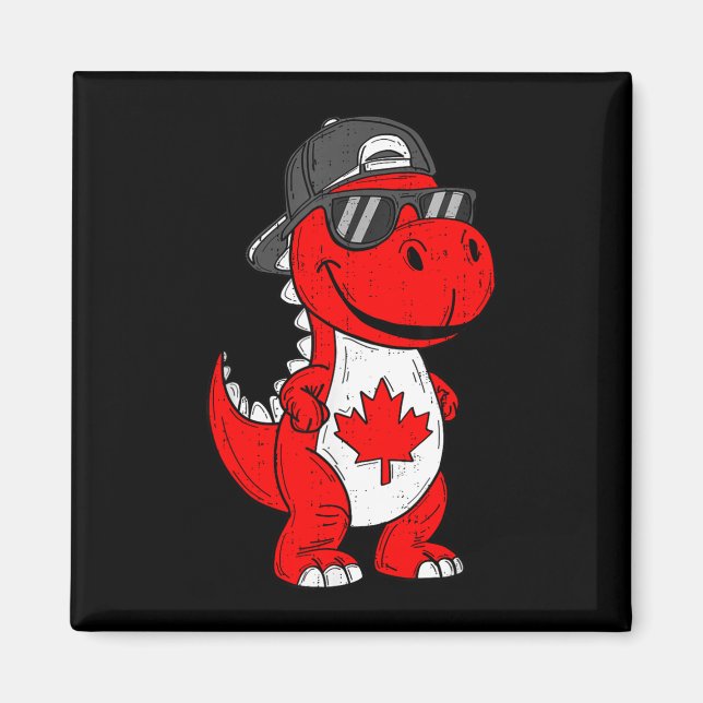 Imán dinosaurio canadiense trex hoja de arce canada niñ (Frente)