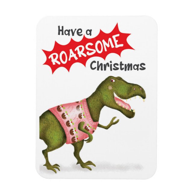 Imán Dinosaurio cutáneo T.rex "imán de Navidades roares (Vertical)