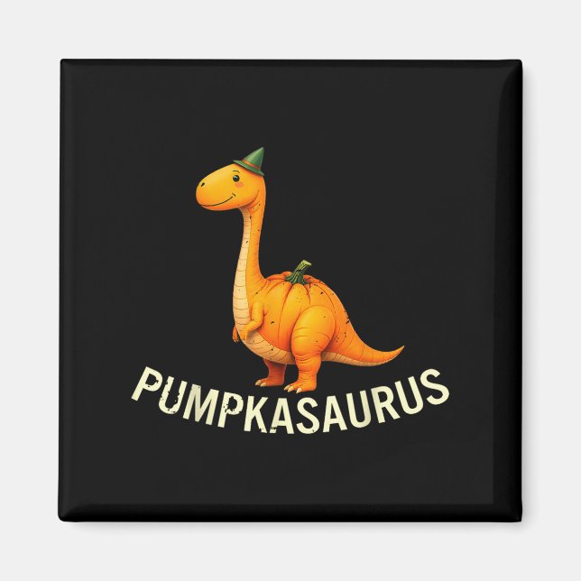 Imán Dinosaurio De Calabaza En Halloween (Frente)