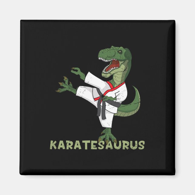 Imán Dinosaurio de Karate Divertido Karatesaurus T-rex  (Frente)